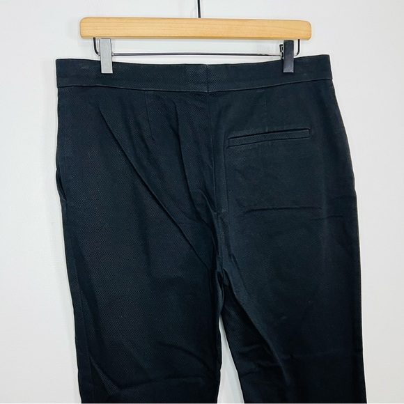 COS Black Knit Textured Cotton-Blend Straight Leg Trousers 40 - Picture 4 of 8